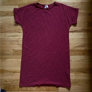 Long deep red casual dress